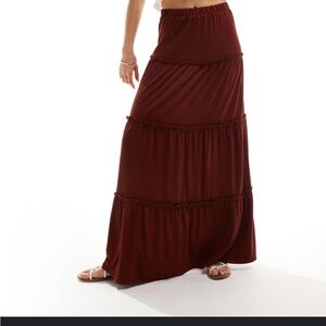 ASOS Deep Red Maxi Skirt